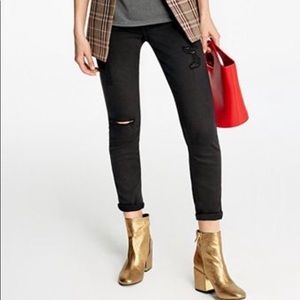 7 for all mankind the ankle skinny (black distrsd)